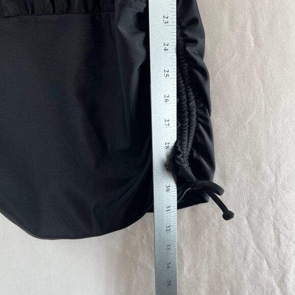 Athleta Side Scrunch Tankini Swim Top Womens 36B/C Adjustable Strap V-Neck Black - Picture 11 of 13